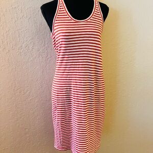J. Crew Red and White Striped Razorback dress‎